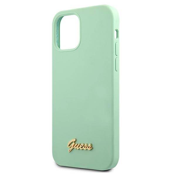 ETUI GUESS SILICONE VINTAGE GOLD LOGO do IPHONE 12 MINI