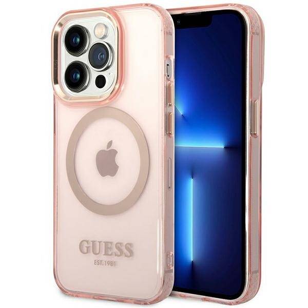 ETUI GUESS TRANSLUCENT MAGSAFE DO IPHONE 14 PRO MAX PINK