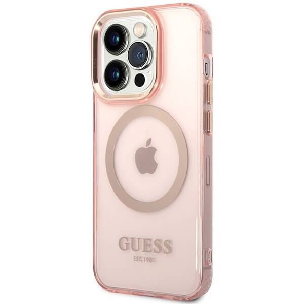 ETUI GUESS TRANSLUCENT MAGSAFE DO IPHONE 14 PRO MAX PINK