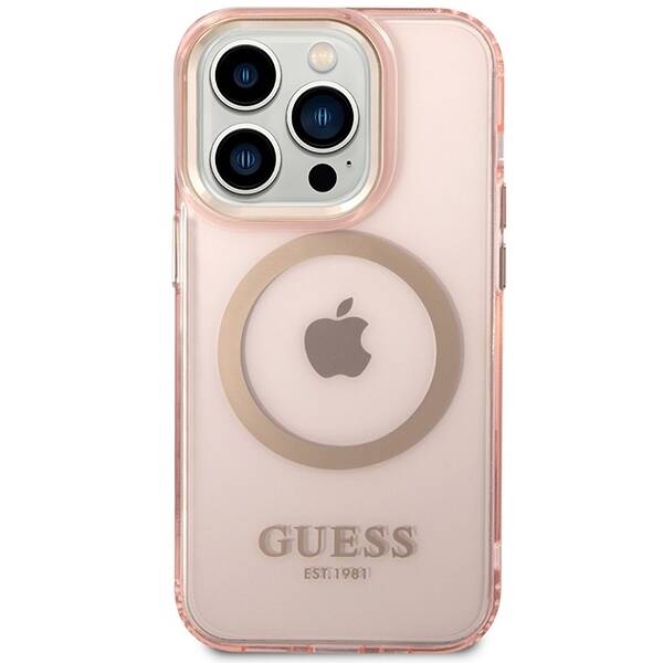 ETUI GUESS TRANSLUCENT MAGSAFE DO IPHONE 14 PRO MAX PINK