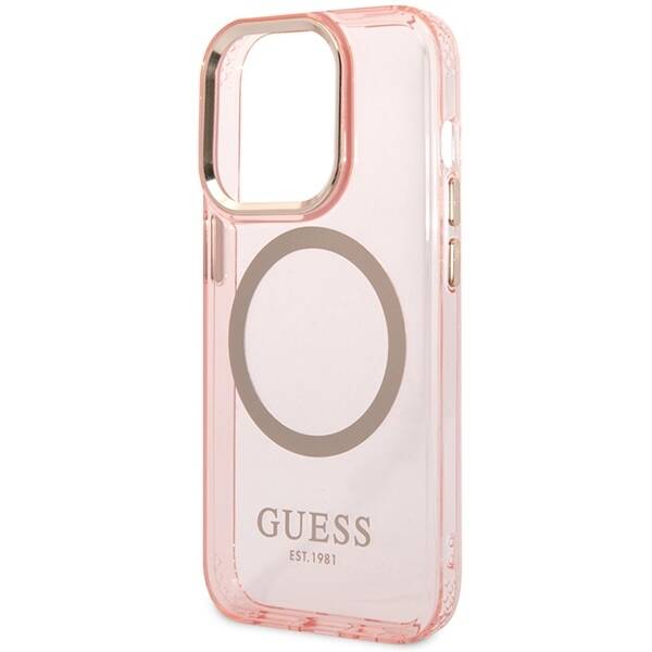 ETUI GUESS TRANSLUCENT MAGSAFE DO IPHONE 14 PRO MAX PINK