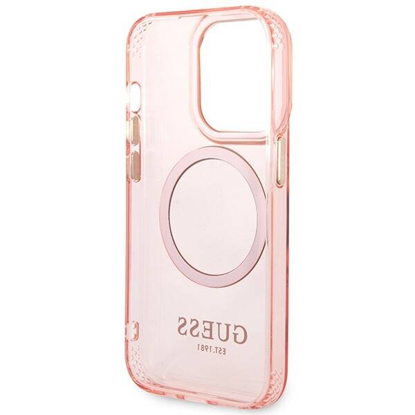 ETUI GUESS TRANSLUCENT MAGSAFE DO IPHONE 14 PRO MAX PINK