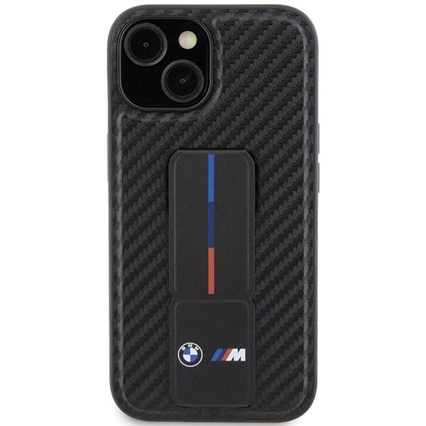 ETUI HARD BMW DO IPHONE 13/14/15 STAND SMOOTH CARBON BLACK