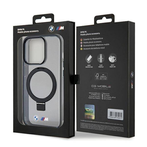 ETUI HARD BMW DO IPHONE 15 PRO MAX RING STAND COLLECTION BLACK