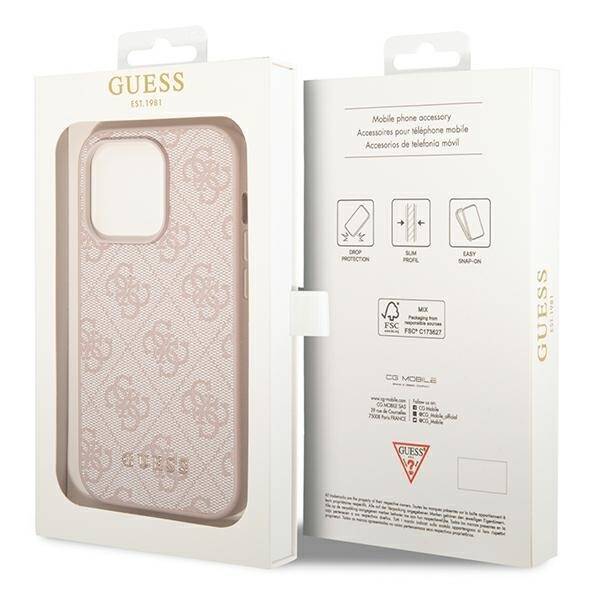 ETUI HARD CASE 4G METAL LOGO GOLD DO IPHONE 14 PRO PINK