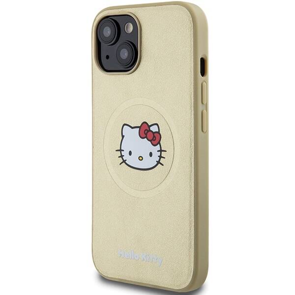 ETUI HELLO KITTY LEATHER MAGSAFE DO IPHONE 14 / 15 GOLD