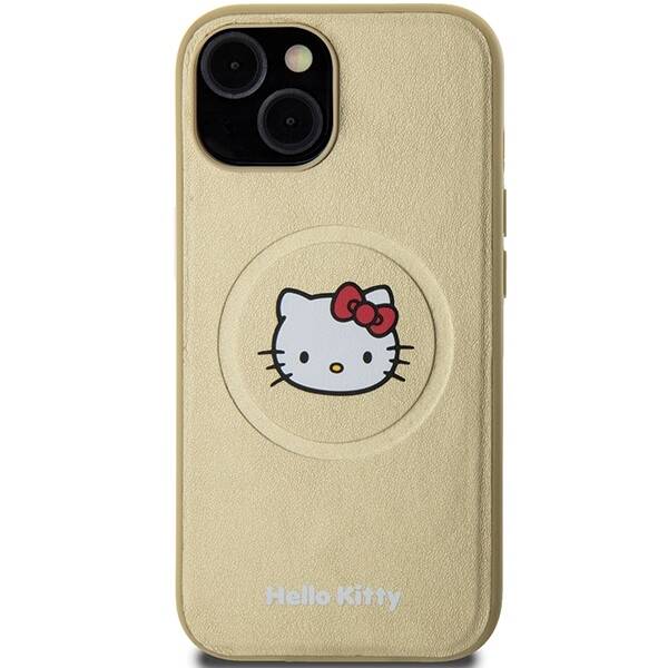 ETUI HELLO KITTY LEATHER MAGSAFE DO IPHONE 14 / 15 GOLD