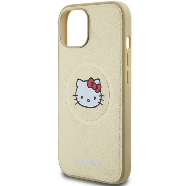 ETUI HELLO KITTY LEATHER MAGSAFE DO IPHONE 14 / 15 GOLD