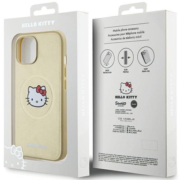 ETUI HELLO KITTY LEATHER MAGSAFE DO IPHONE 14 / 15 GOLD