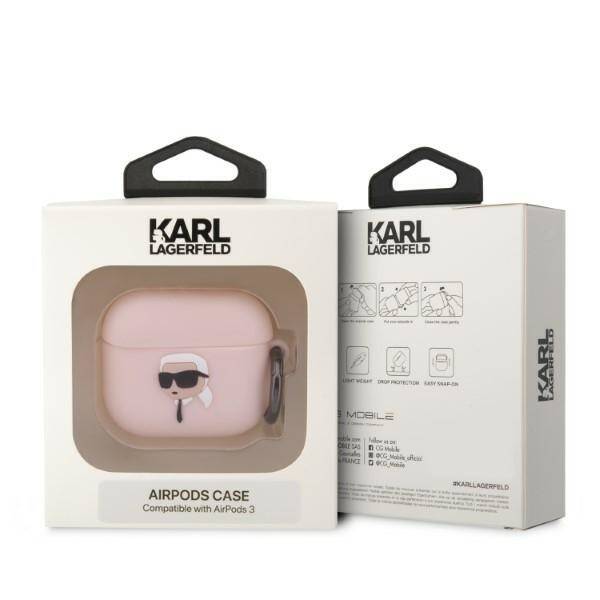 ETUI KARL LAGERFELD DO AIRPODS 3 COVER SILICONE PINK