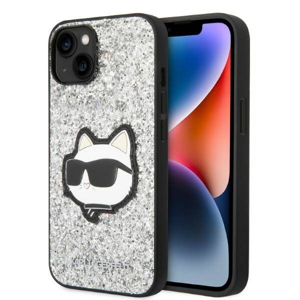 ETUI KARL LAGERFELD GLITTER CHOUPETTE HEAD DO IPHONE 14 PLUS / 15 PLUS