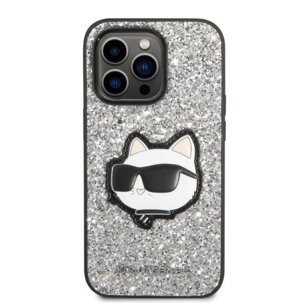 ETUI KARL LAGERFELD GLITTER CHOUPETTE HEAD DO IPHONE 14 PRO SILVER