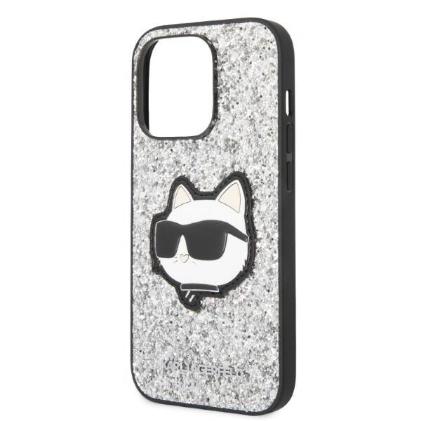 ETUI KARL LAGERFELD GLITTER CHOUPETTE HEAD DO IPHONE 14 PRO SILVER