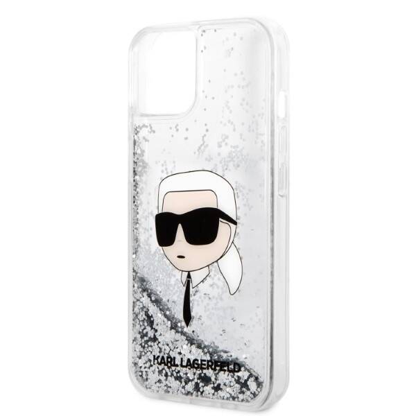 ETUI KARL LAGERFELD GLITTER HEAD DO IPHONE 14 PLUS / 15 PLUS SILVER