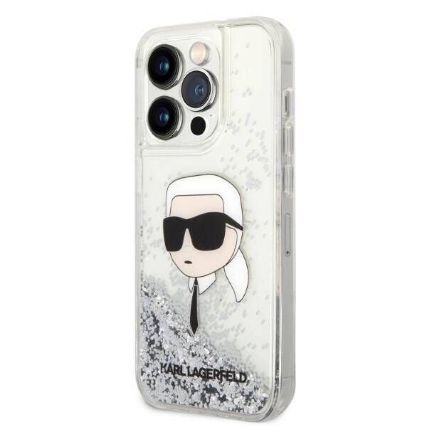 ETUI KARL LAGERFELD GLITTER HEAD DO IPHONE 14 PRO SILVER