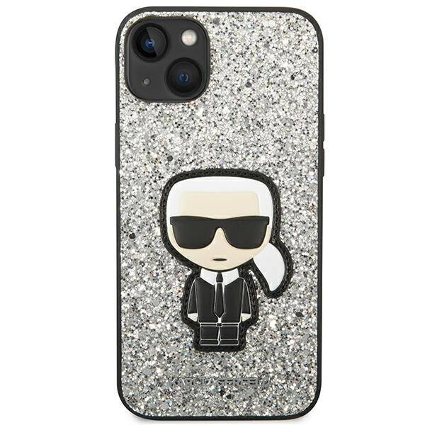 ETUI KARL LAGERFELD GLITTER IKONIK DO IPHONE 14  / 15 SILVER