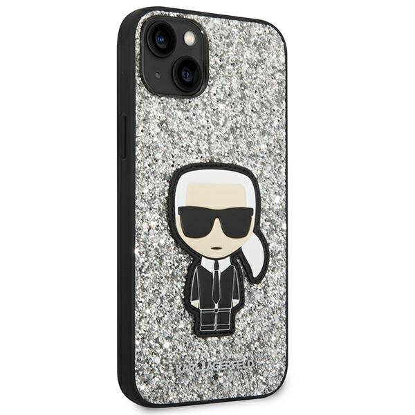 ETUI KARL LAGERFELD GLITTER IKONIK DO IPHONE 14  / 15 SILVER