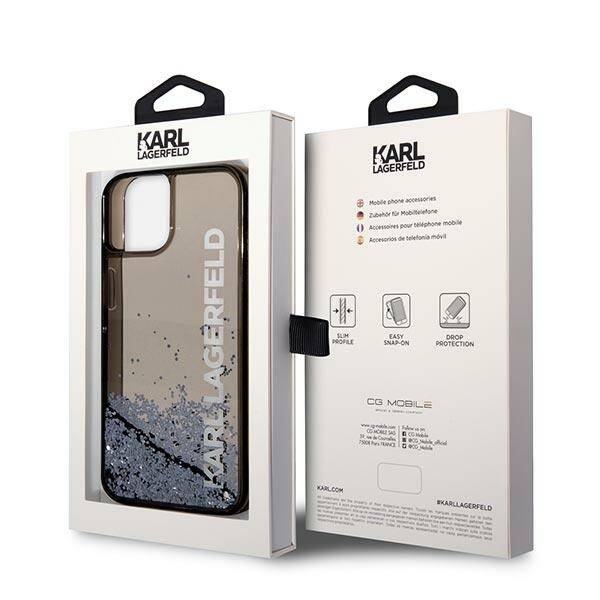 ETUI KARL LAGERFELD LIQUID GLITTER DO IPHONE 14 / 15 BLACK