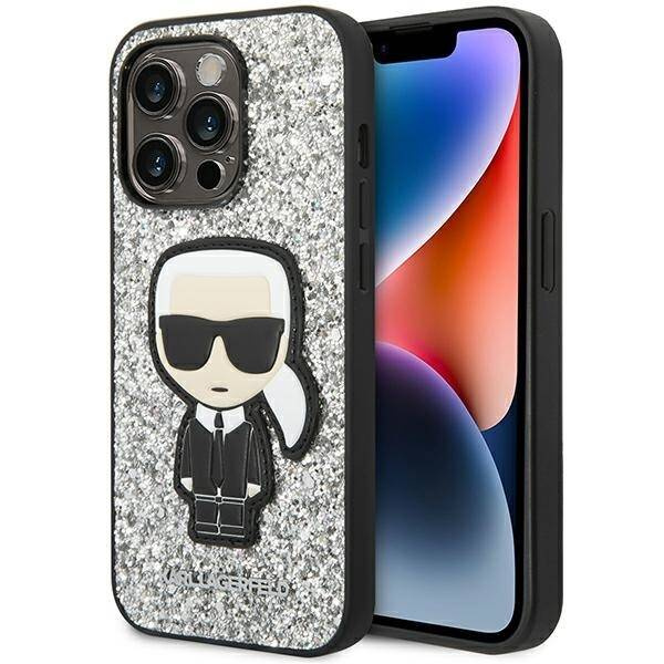 ETUI KARL LAGERFELD LIQUID GLITTER DO IPHONE 14 PRO SILVER