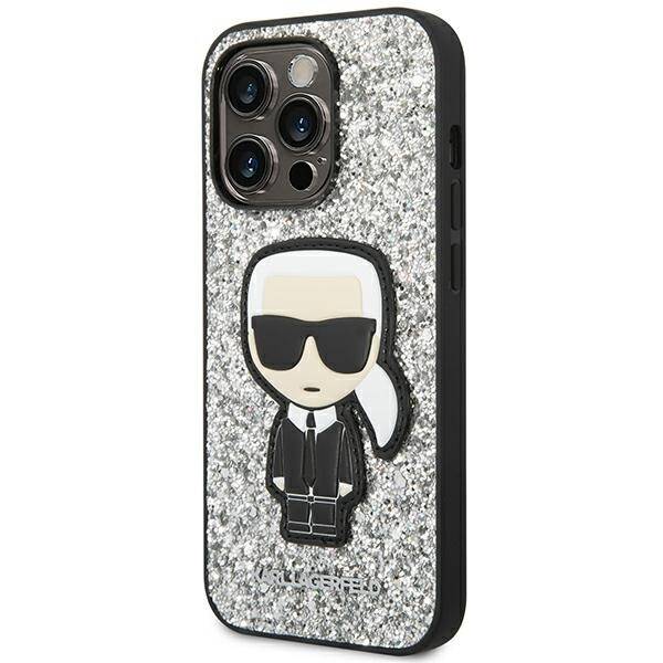 ETUI KARL LAGERFELD LIQUID GLITTER DO IPHONE 14 PRO SILVER