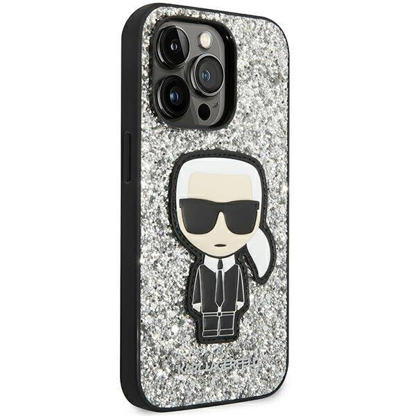 ETUI KARL LAGERFELD LIQUID GLITTER DO IPHONE 14 PRO SILVER