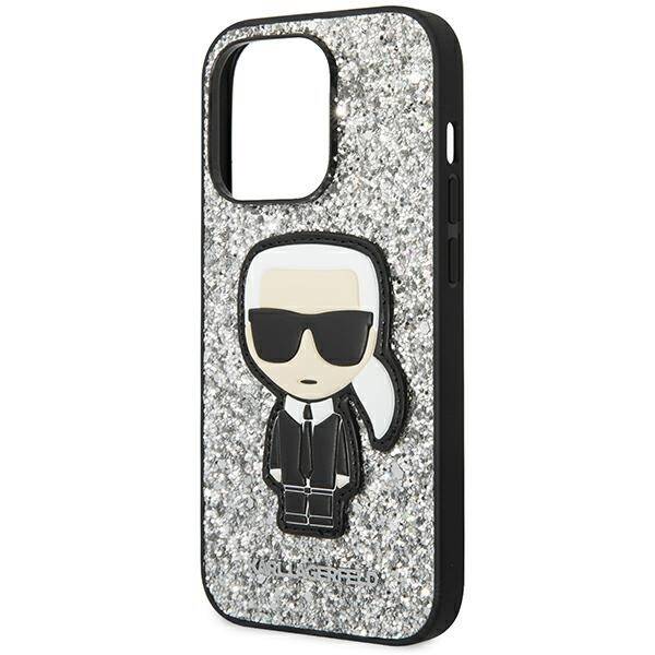 ETUI KARL LAGERFELD LIQUID GLITTER DO IPHONE 14 PRO SILVER