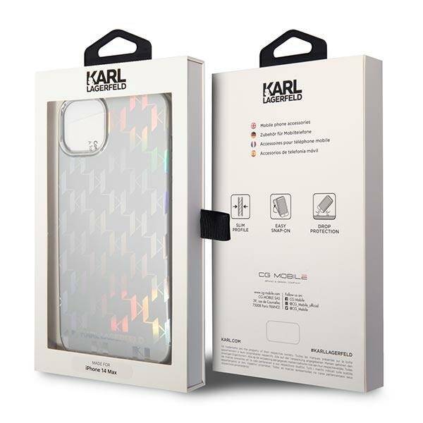 ETUI KARL LAGERFELD MONOGRAM DO IPHONE 14 PLUS / 15 PLUS SILVER