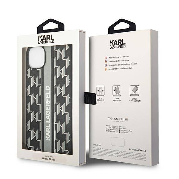 ETUI KARL LAGERFELD MONOGRAM STRIPE DO IPHONE 14 PLUS / 15 PLUS