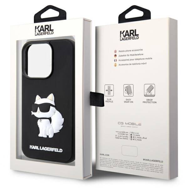 ETUI KARL LAGERFELD RUBBER CHOUPETTE DO IPHONE 14 PRO BLACK