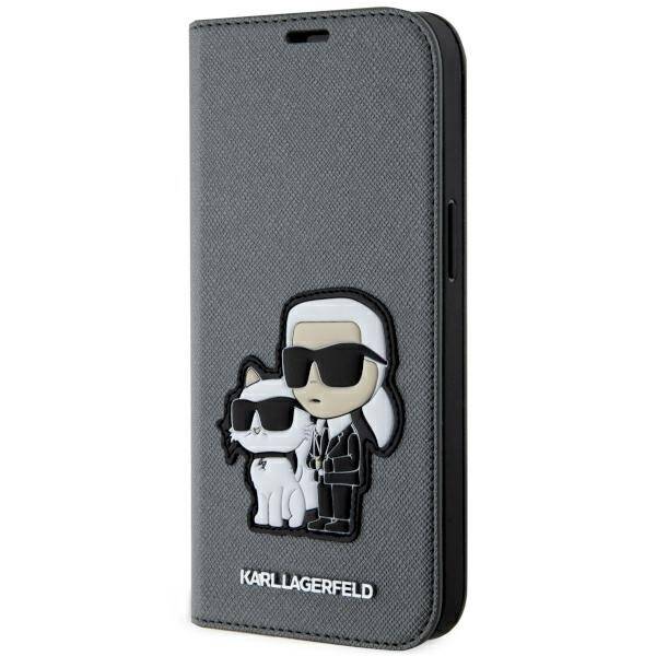 ETUI KARL LAGERFELD SAFFIANO CHOUPETTE DO IPHONE 14 /15 SILVER