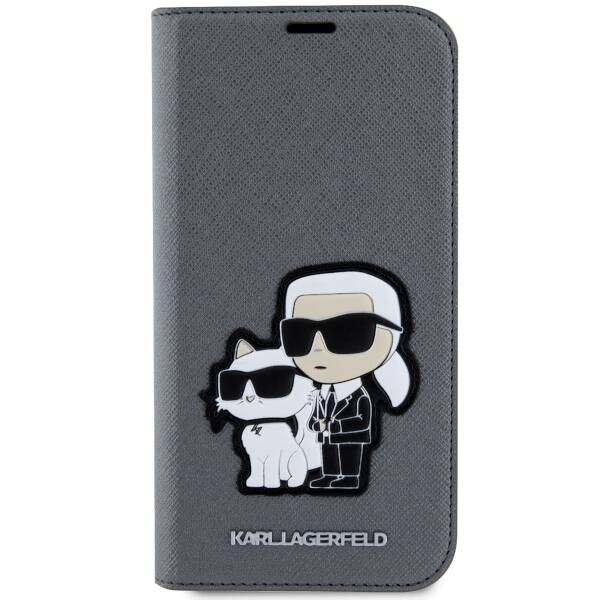 ETUI KARL LAGERFELD SAFFIANO CHOUPETTE DO IPHONE 14 /15 SILVER