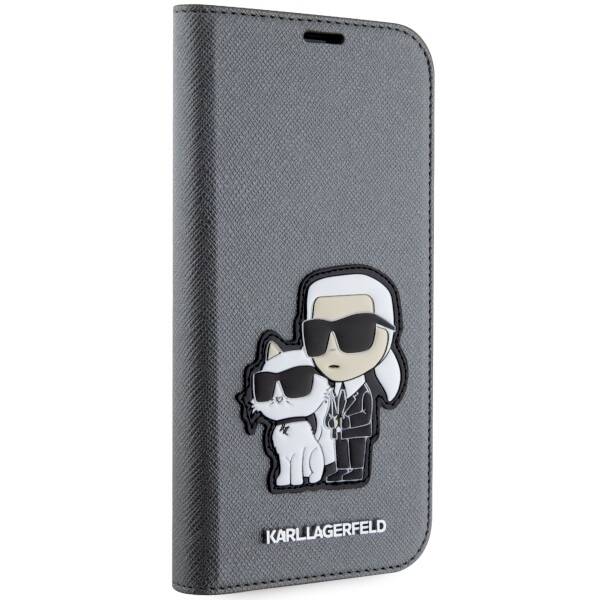 ETUI KARL LAGERFELD SAFFIANO CHOUPETTE DO IPHONE 14 /15 SILVER