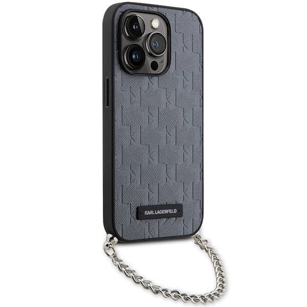 ETUI KARL LAGERFELD SAFFIANO MONOGRAM CHAIN DO IPHONE 14 PRO