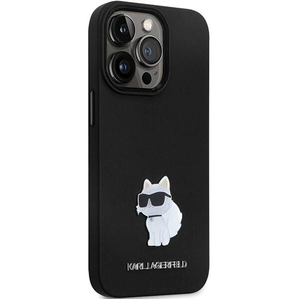 ETUI KARL LAGERFELD SILICONE C METAL DO IPHONE 14 PRO MAX BLACK