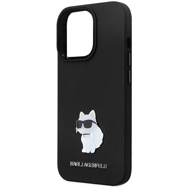 ETUI KARL LAGERFELD SILICONE C METAL DO IPHONE 14 PRO MAX BLACK