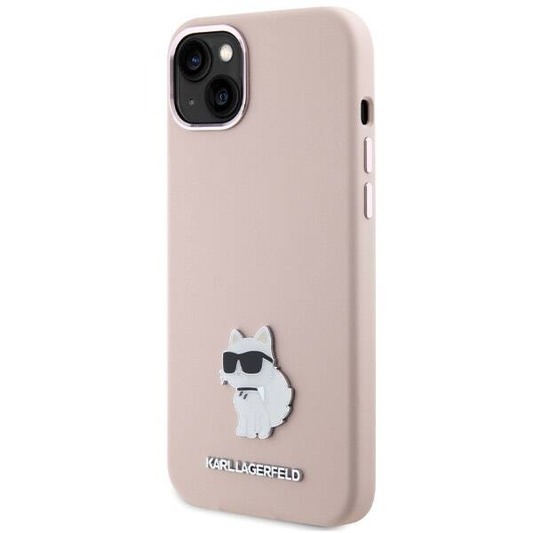 ETUI KARL LAGERFELD SILICONE CHOUPETTE METAL PIN do iPhone 14 PLUS / 15 PLUS