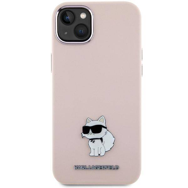 ETUI KARL LAGERFELD SILICONE CHOUPETTE METAL PIN do iPhone 14 PLUS / 15 PLUS