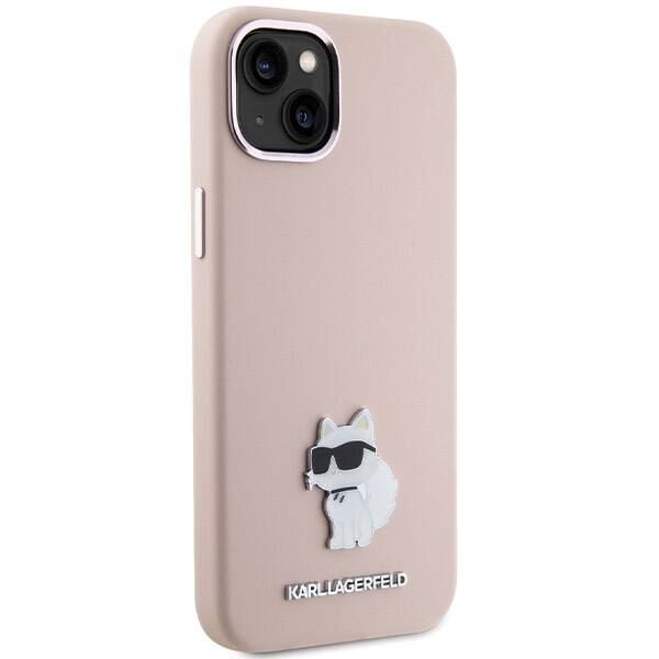 ETUI KARL LAGERFELD SILICONE CHOUPETTE METAL PIN do iPhone 14 PLUS / 15 PLUS