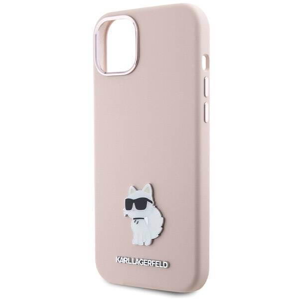 ETUI KARL LAGERFELD SILICONE CHOUPETTE METAL PIN do iPhone 14 PLUS / 15 PLUS