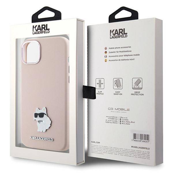 ETUI KARL LAGERFELD SILICONE CHOUPETTE METAL PIN do iPhone 14 PLUS / 15 PLUS