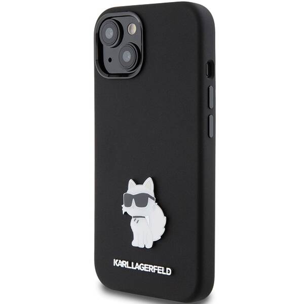 ETUI KARL LAGERFELD SILICONE CHOUPETTE METAL PIN do iPhone 14 PLUS / 15 PLUS