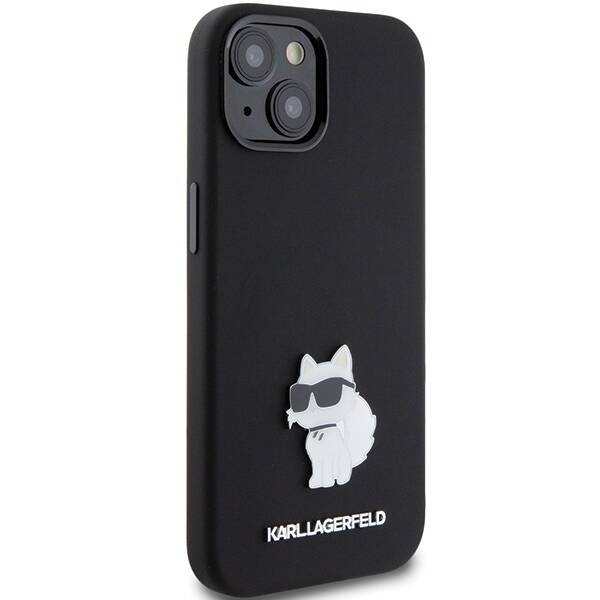 ETUI KARL LAGERFELD SILICONE CHOUPETTE METAL PIN do iPhone 14 PLUS / 15 PLUS