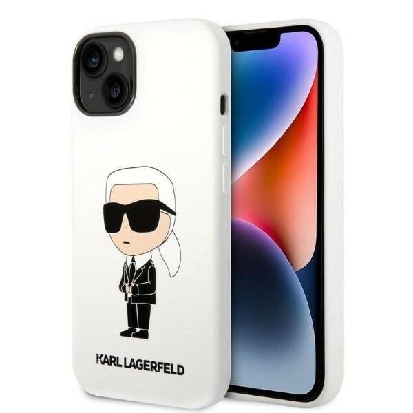 ETUI KARL LAGERFELD SILICONE IKONIK DO IPHONE 14 / 15 WHITE