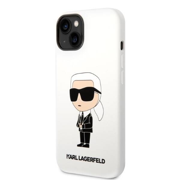 ETUI KARL LAGERFELD SILICONE IKONIK DO IPHONE 14 / 15 WHITE