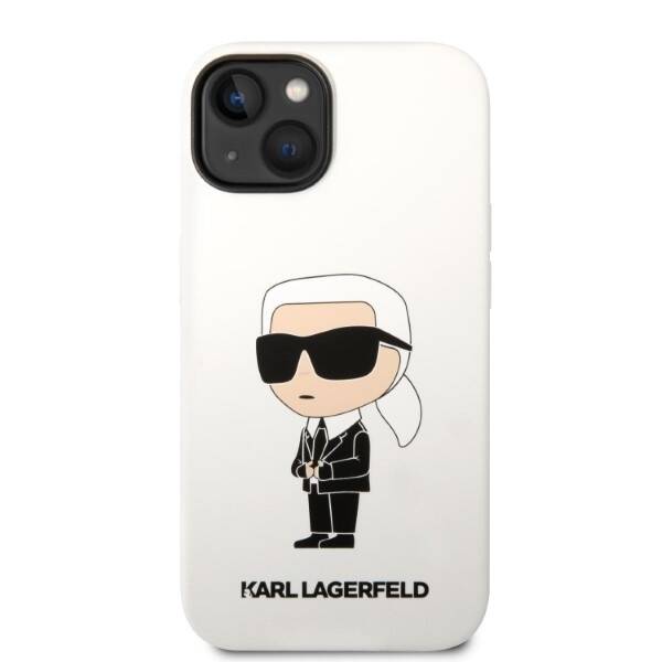 ETUI KARL LAGERFELD SILICONE IKONIK DO IPHONE 14 / 15 WHITE