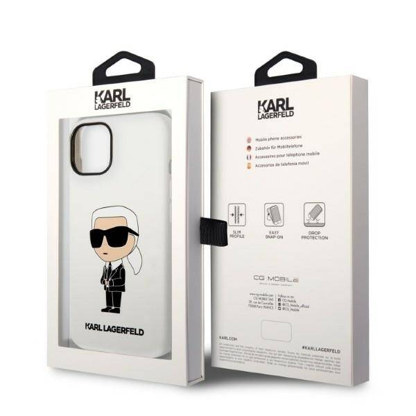 ETUI KARL LAGERFELD SILICONE IKONIK DO IPHONE 14 / 15 WHITE