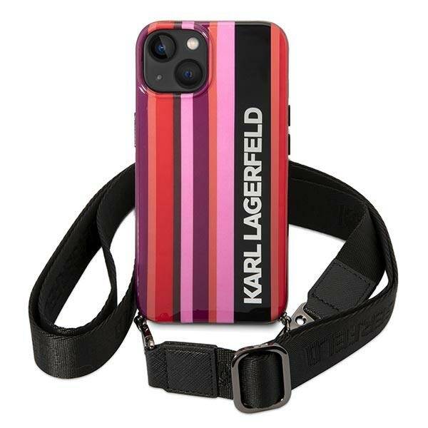 ETUI KARL LAGERFELD STRIPES STRAP DO IPHONE 14 / 15 PINK