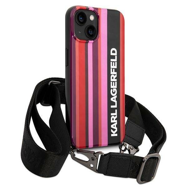 ETUI KARL LAGERFELD STRIPES STRAP DO IPHONE 14 / 15 PINK