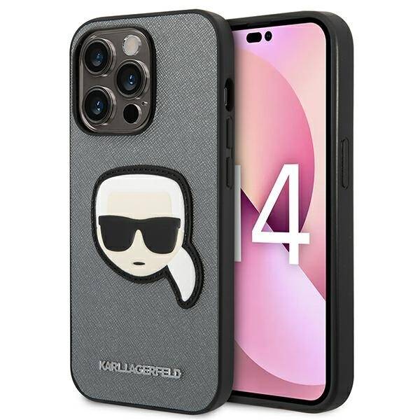 ETUI SAFFIANO KARL LAGERFELD DO IPHONE 14 PRO MAX SILVER