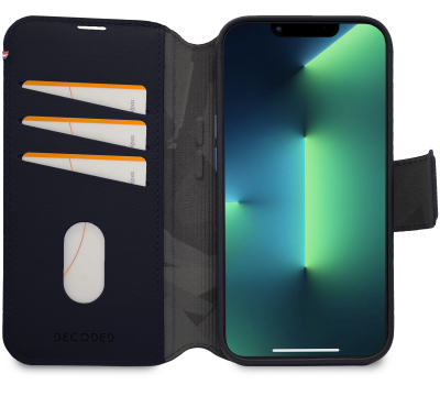 ETUI SKÓRZANE DO IPHONE 14 PLUS MAGSAFE DECODED WALLET NAVY